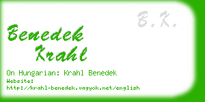 benedek krahl business card